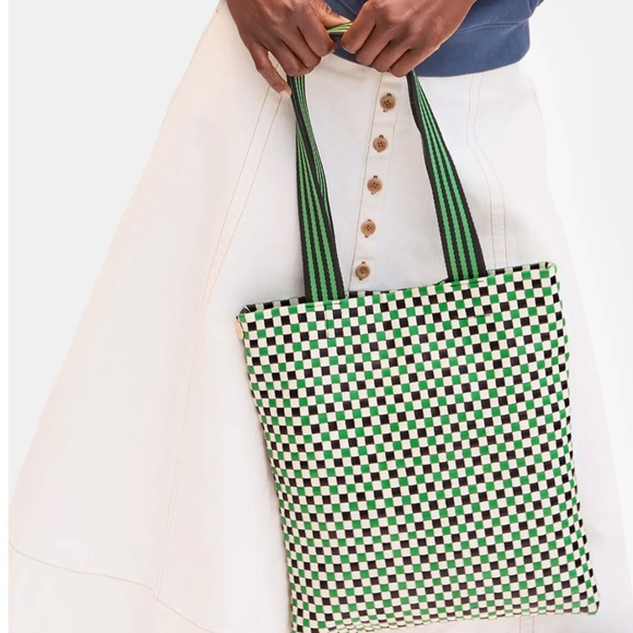 Clare V Carryall NWT Green Apple checker - Picture 3 of 3